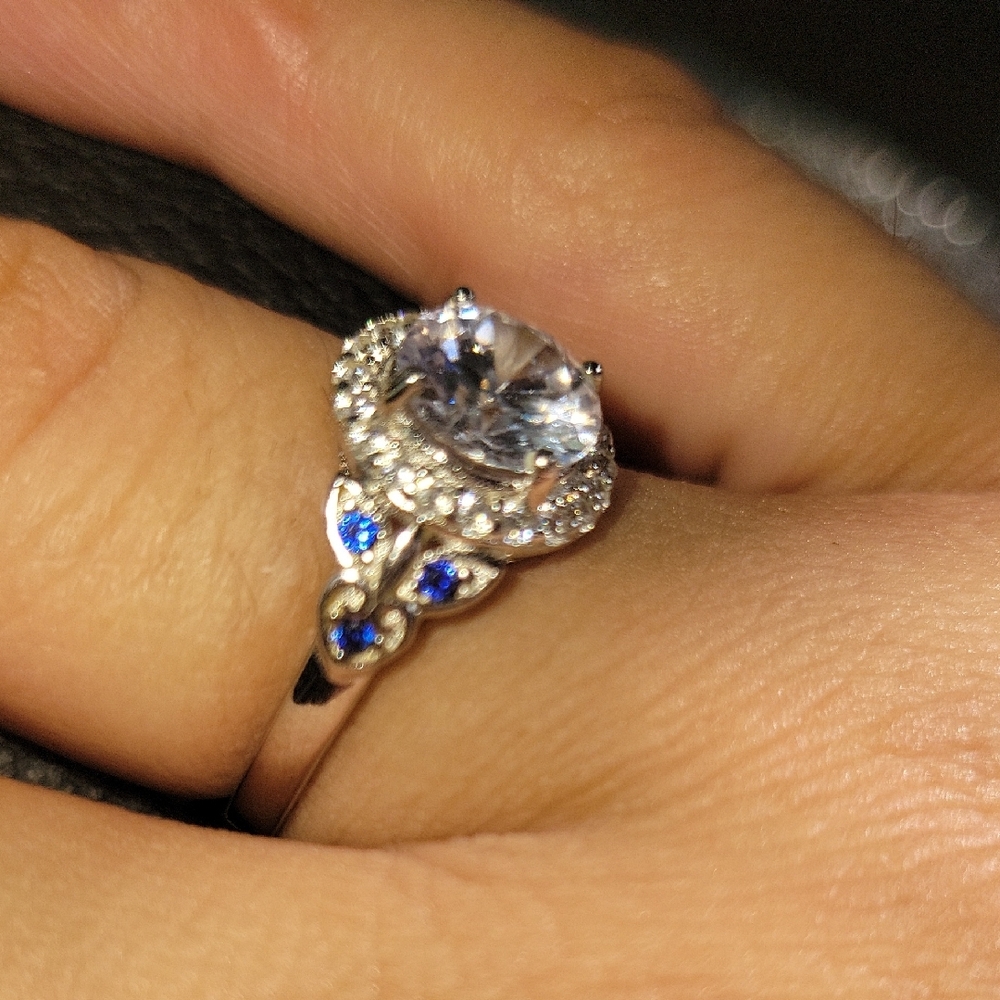 Elegant Silver Ring with Sapphire Accents